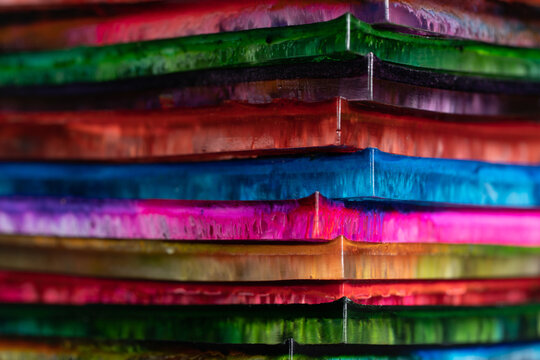 Colored epoxy resin blocks