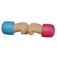 3D Fist Bump  Hand Gesture Illustration