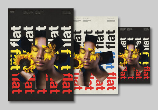 Typographic Poster Layout with Star Symbol
