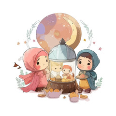 t shirt design graphic islamic kids ramadan and eid al fitr