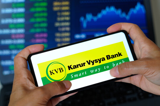 March 13, 2023, Brazil. In this photo illustration, the Karur Vysya Bank (KVB) logo seen displayed on a smartphone.