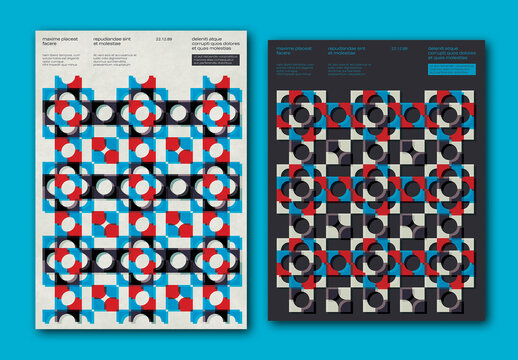Modern Poster Design Layout with Geometry Grid Pattern