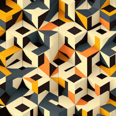 Seamless abstract geometric pattern background, AI generated