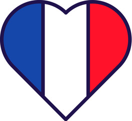 France country official flag in heart form vector