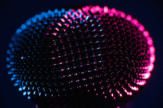 Closeup shiny ferrofluid spikes
