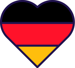 Germany land national flag in heart form vector
