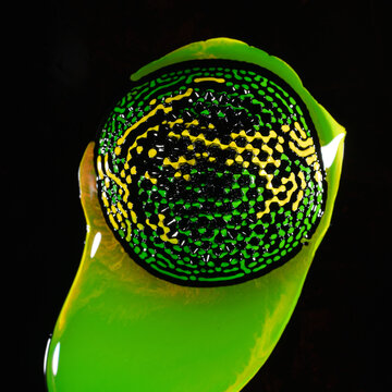 Blob of neon ferrofluid