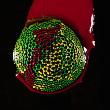 Blob of neon ferrofluid