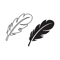 Obraz premium feather set icon symbol