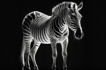 A picture of a black and white zebra. Generative AI