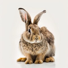 Hare in front of a white background, generative ai
