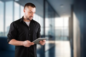 Young business person hold digital tablet at office