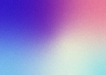 質感のある紫とピンクの寒色系ノイズ入りグラデーション背景。Gradient background with textured purple and pink cool noise.