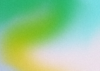 質感のある緑や水色のノイズ入りグラデーション背景。Gradient background with textured green and light blue noise.
