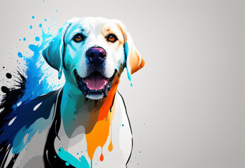 Labrador Retriever White Splash Art