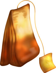 A bag of black tea. Watercolor style illustration