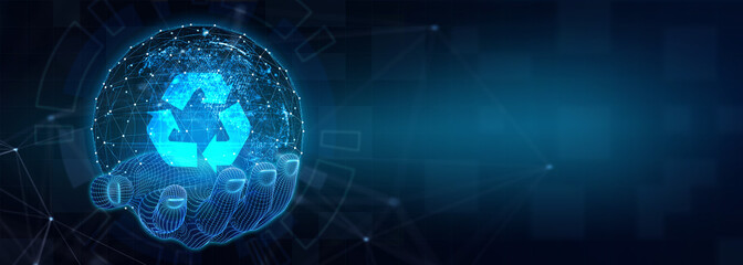 Green technology renewable energy eco friendly ecology saving zero waste. 3d illustration