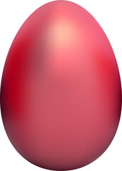 3d Easter egg element. Holiday red egg traditional ornament render