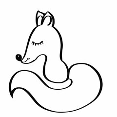 sleeping fox print,pointed ears,fluffy long tail,red fox,fox sleeping,stars,moon