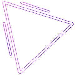 Neon triangle frame with shining effects.glowing techno backdrop illustration.