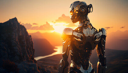 Robot watching the sunset