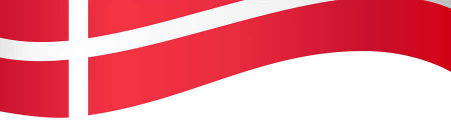 Obraz premium Denmark flag wave isolated on png or transparent background