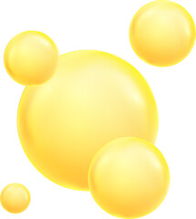 Golden, yellow oil drops, bubbles vector illustration. Oil and water bubbles background.