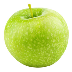 Ripe green apple isolated without leaf on transparent background