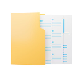 3d illustration. .The file has a magnifying glass to search for.