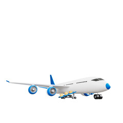 3d illustration. .Airplane and parcel delivery