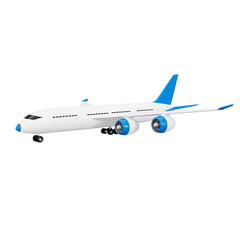 3d illustration. .Airplane and parcel delivery