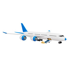 3d illustration. .Airplane and parcel delivery