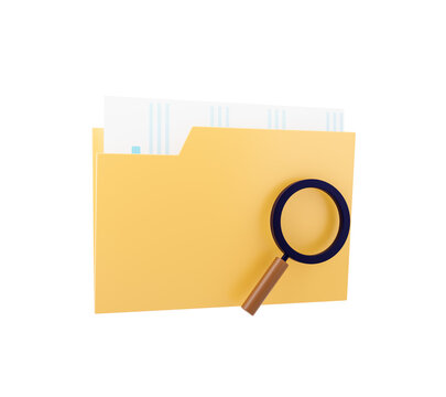 recommend clip art: 3d illustration. .The file has a magnifying glass to search for.