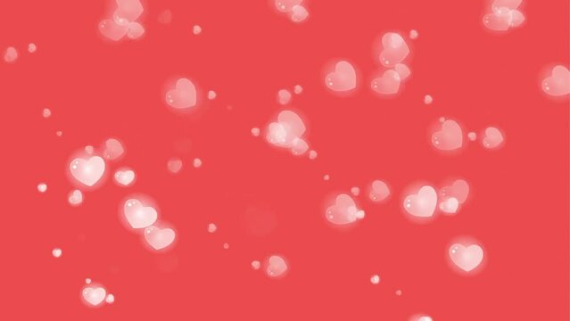 shinning silver hearts effect background and 2d animation 