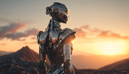 Robot watching the sunset