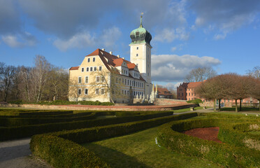 Fototapeta premium Garden and castle in Delitzsch, Germany