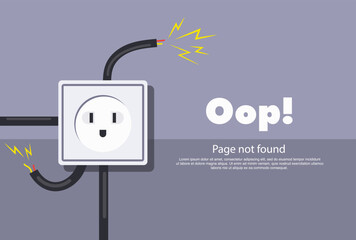 Internet network warning 404 Error Page or File not found for web page.