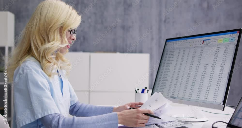 Poster account manager in office coding medical