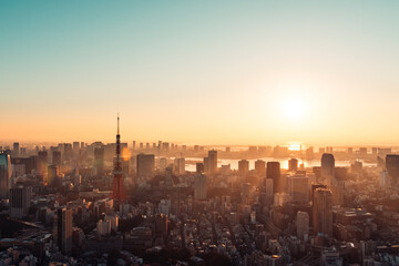 東京都心の日の出 - obrazy, fototapety, plakaty