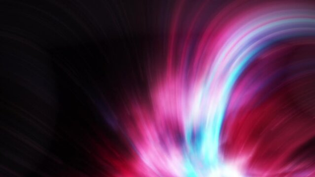 Abstract blue rays in Circle with pink rays surrounding it in dark space