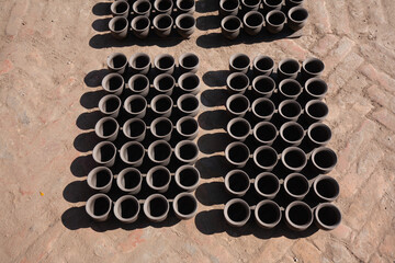 Earthenware at Pottery Square in Bhaktapur Durbar Square, is one of the most popular tourist attractions where the art of shaping the clay into various things 