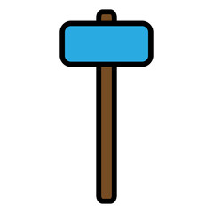 Hammer line icon isolated on white background. Black flat thin icon on modern outline style. Linear symbol and editable stroke. Simple and pixel perfect stroke vector illustration.