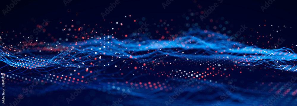 Aufkleber big data visualization. data technology illustration. science background. 3d