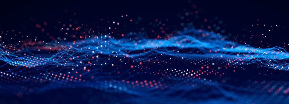 Big Data visualization. Data technology illustration. Science background. 3D