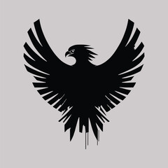 minimalist eagle logo vector illustration