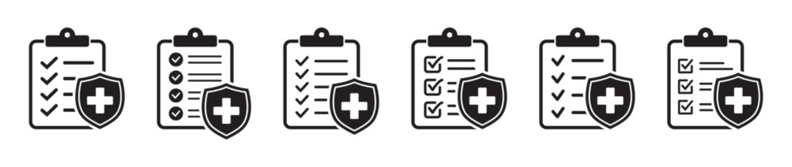 Obraz premium Medical insurance icon on white background. Vector illustration.