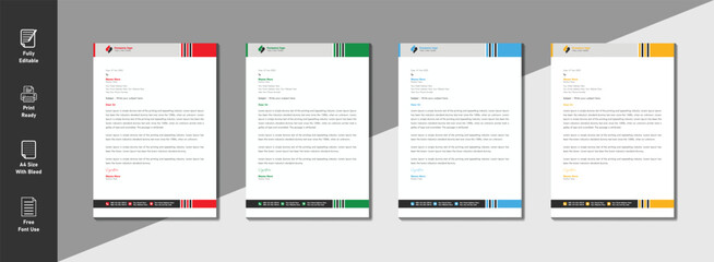 Corporate letterhead design. Simple business style Letterhead template of your corporate project design with color variation bundle minimalist concept. letterhead, Business letterhead design.