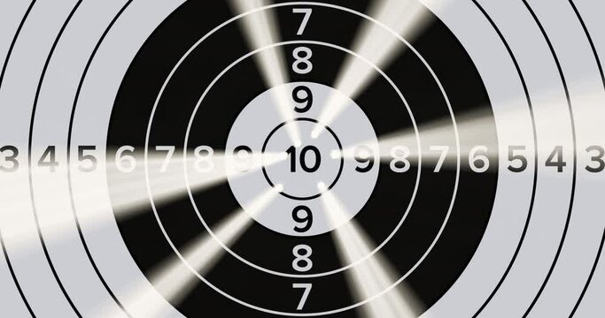 Shooting target. Bullets hit the bullseye, conceptual footage