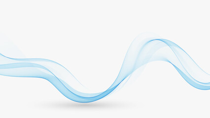 Blue curly transparent flow of wavy lines,abstract blue wave background.