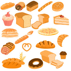 set of different types of bread
